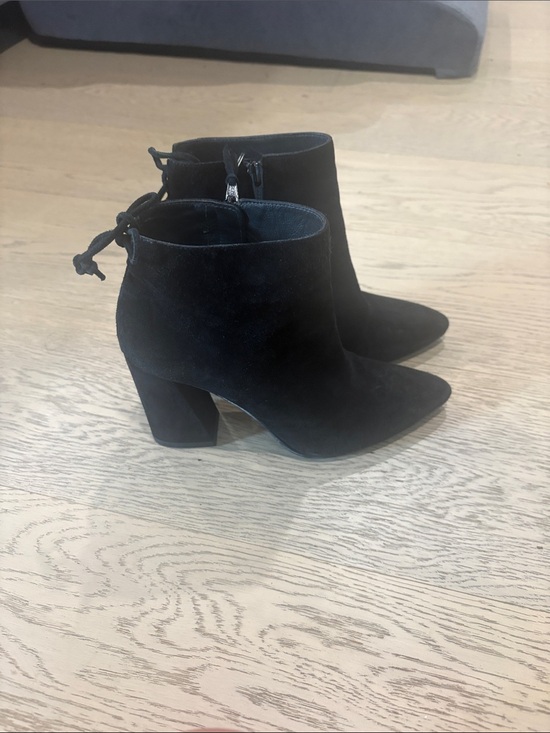 Stuart Weitzman Shoes - Stuart Weitzman Black Suede Pointed Toe Ankle Booties